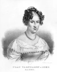 Portrait of Rahel Varnhagen von Ense, born Levin, engraved by Gottfried Kustner